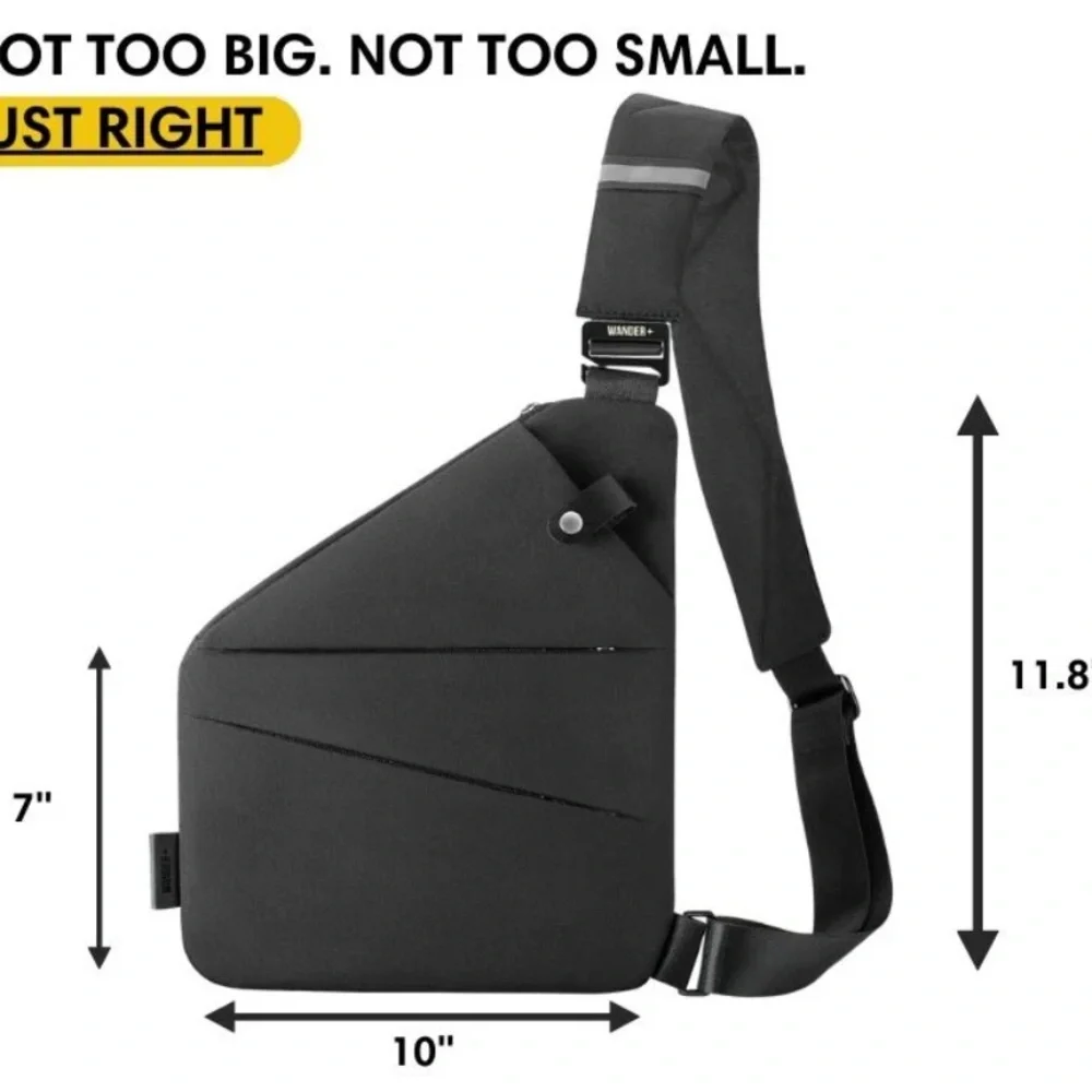 WANDER+ Anti Theft Crossbody Bag, - Navy (NEW WITH TAGS - Picture 6 of 6